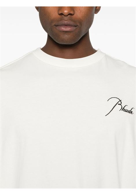 T-shirt a maniche corte reverse in bianco Rhude - uomo RHUDE | RHFW24TT020120241