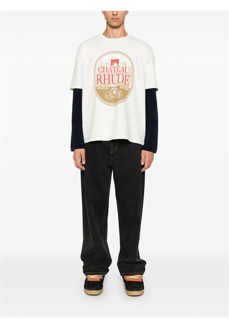 T-shirt con stampa grafica in bianco Rhude- uomo RHUDE | RHFW24TT110120241