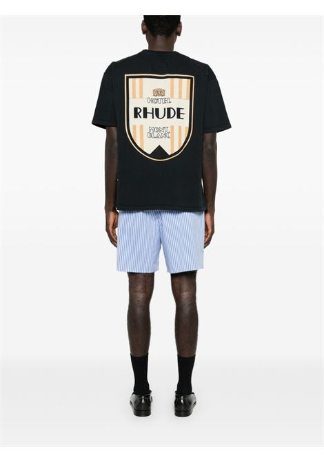 T-shirt a maniche corte con logo in nero Rhude - uomo RHUDE | RHPF24TT040122306