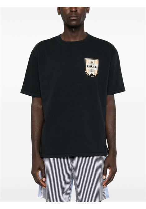 T-shirt a maniche corte con logo in nero Rhude - uomo RHUDE | RHPF24TT040122306