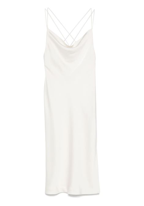 Beige satin midi slip dress Rotate - women