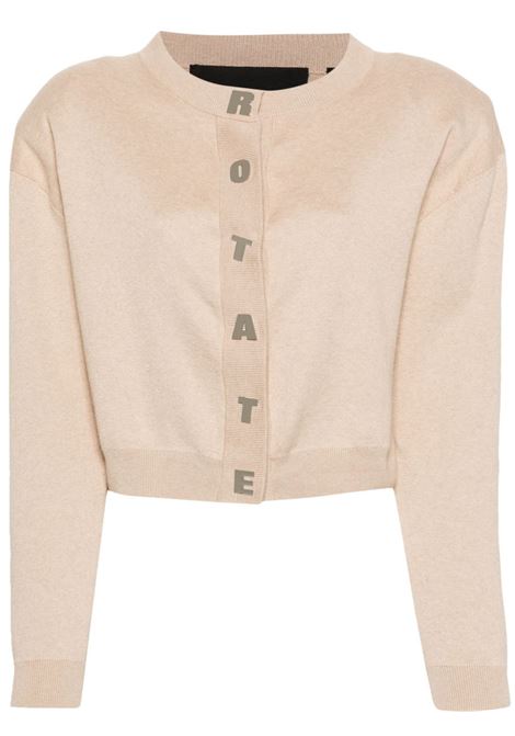 Beige logo-lettering cardigan Rotate - women ROTATE | Sweaters | 11254523812381