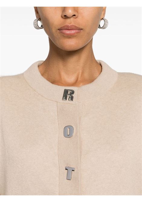 Beige logo-lettering cardigan Rotate - women ROTATE | 11254523812381