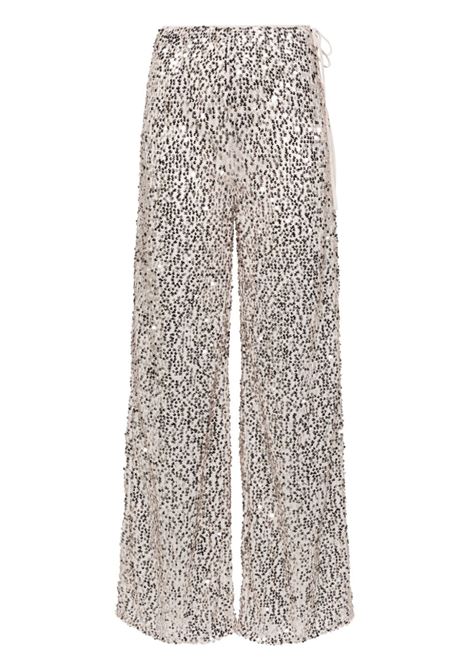 Silver Net sequin straight-leg trousers Rotate - women