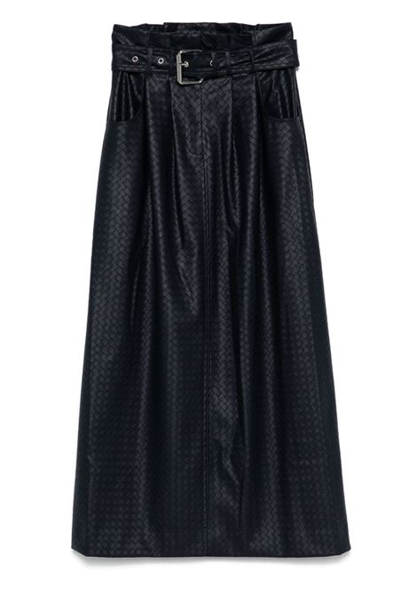 Blue paper waist midi skirt ROTATE - women