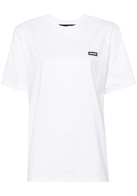 White logo-patch T-shirt Rotate - women