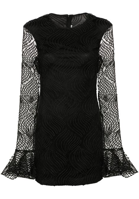 Black shiny flounce mini dress  Rotate - women