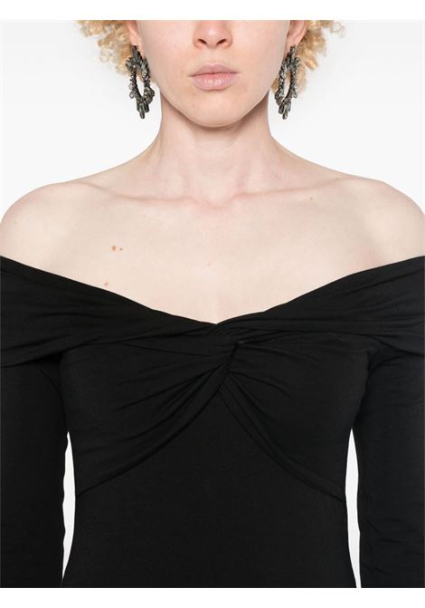 Black off-shoulder midi dress Rotate - women ROTATE | 113026100100