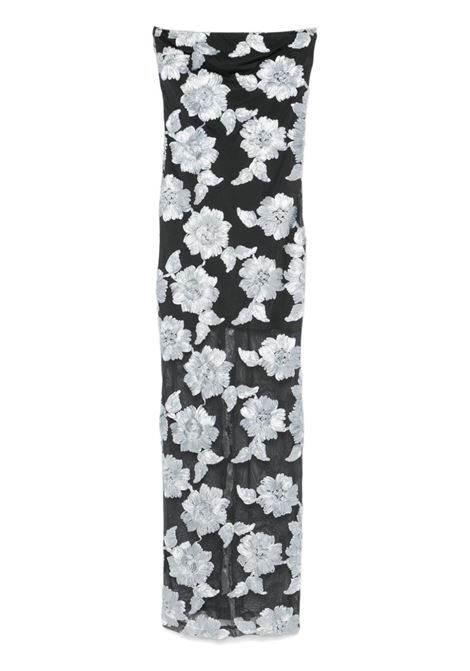 Grey flower mesh maxi dress Rotate - women ROTATE | 11304512061206