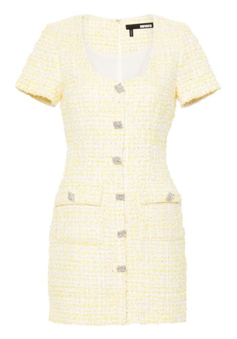 Pastel yellow bouclé mini dress Rotate - women ROTATE | Dresses | 11307818951895