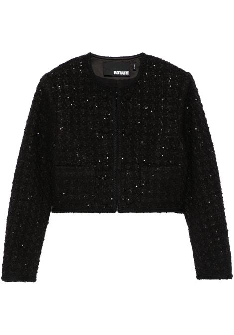 Black bouclé cropped jacket Rotate - women ROTATE | 113086100100