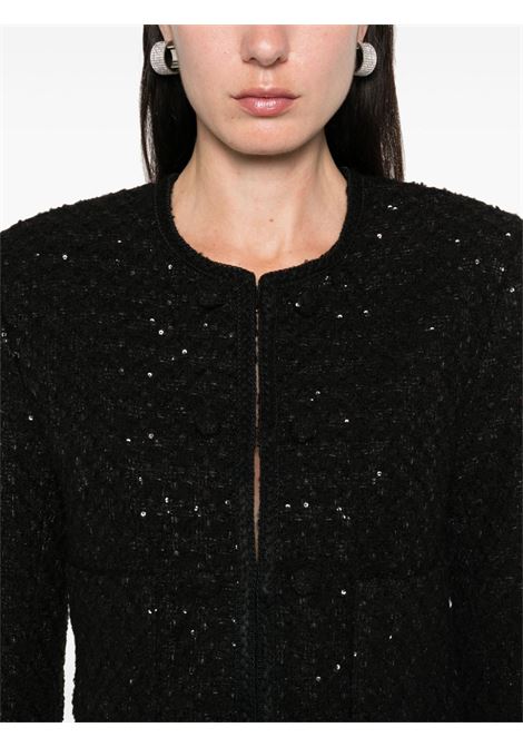 Black bouclé cropped jacket Rotate - women ROTATE | 113086100100