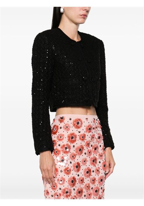 Black bouclé cropped jacket Rotate - women ROTATE | 113086100100