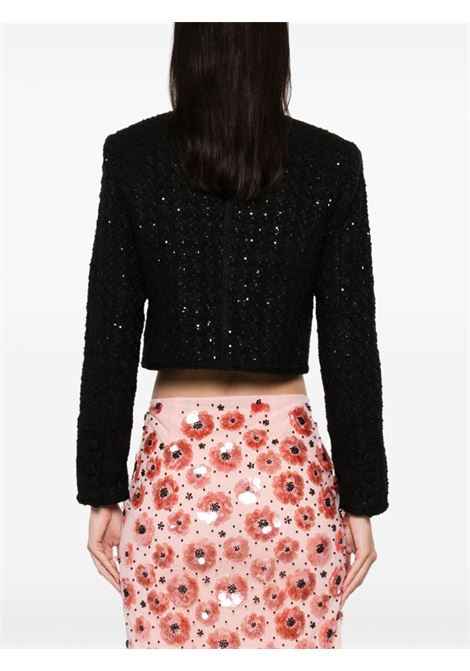 Black bouclé cropped jacket Rotate - women ROTATE | 113086100100