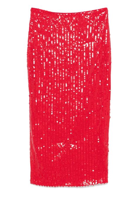 Gonna midi a matita con paillettes in rosso Rotate - donna ROTATE | Gonne | 11314830173017