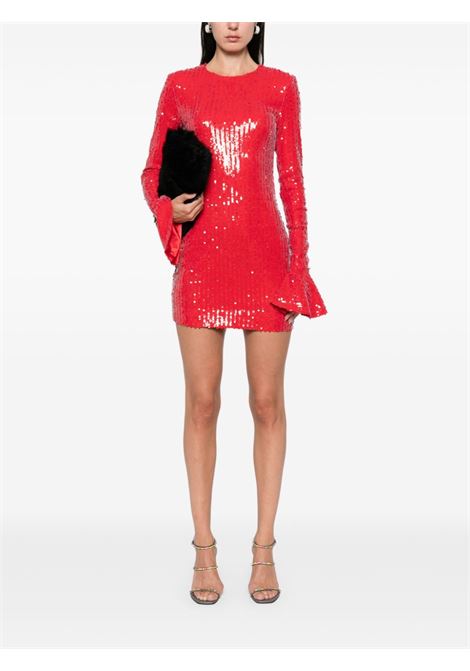 Red sequin long-sleeves mini dress Rotate - women ROTATE | 11315030173017