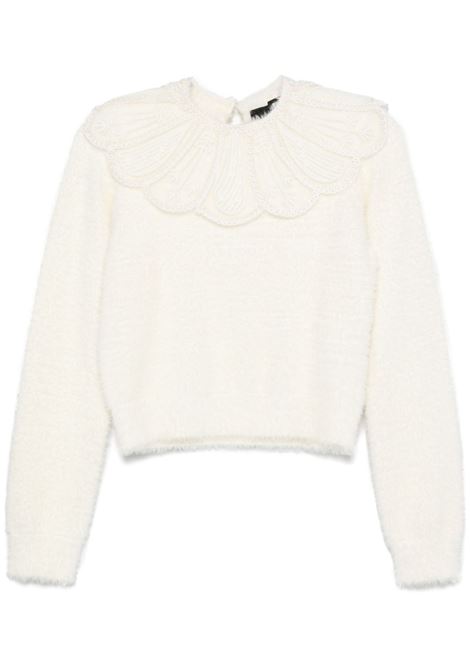 White lace-collar knit sweater Rotate - women ROTATE | 113212269269