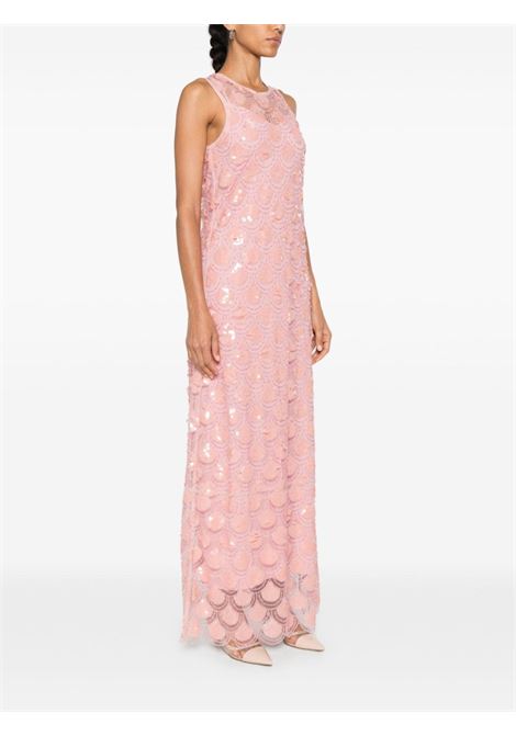 Abito maxi con ricami in paillettes in rosa Rotate - donna ROTATE | 11322119221922