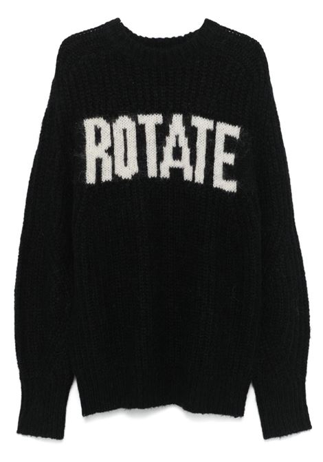 Black logo-intarsia sweater Rotate - women ROTATE | 113749100100