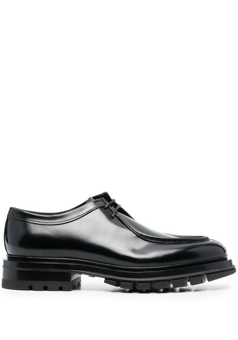 Derby stringate emlyn in nero -  SANTONI - uomo