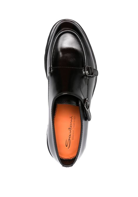 Derby in pelle con fibbie In nero di Santoni - uomo SANTONI | MCCO17753MM7HVVDN01