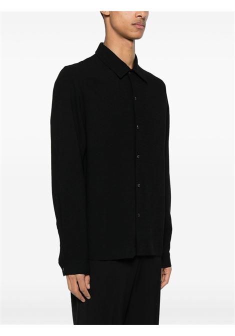 Black crepe long-sleeved shirt Sefr - men SEFR | SS24SENSEBLA