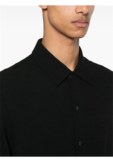 Black crepe long-sleeved shirt Sefr - men SEFR | SS24SENSEBLA