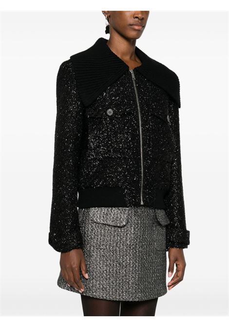 Bomber bouclé in nero Self Portrait - donna SELF-PORTRAIT | AW24051JB