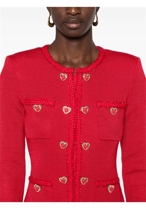 Abito corto con bottoni a cuore in rosso Self-Portrait - donna SELF-PORTRAIT | AW24083SR