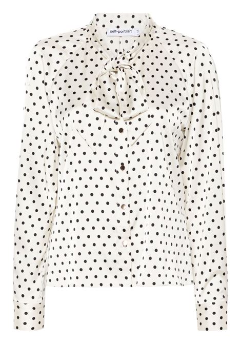 Blusa a pois in bianco Self-Portrait - donna