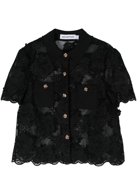 Camicia in pizzo nero Self-Portrait - donna