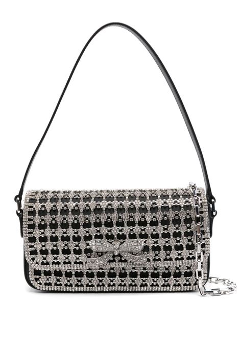 Silver and black champagne crystal-embellished hand bag Self-Portrait - women