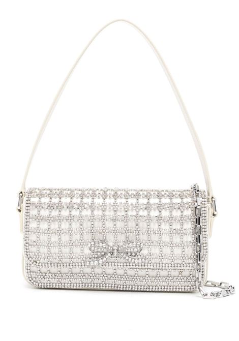 Silver and cream champagne crystal-embellished hand bag Self-Portrait - women SELF-PORTRAIT | AW24304ABC