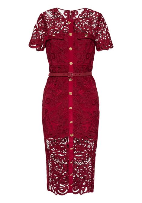 Bordeax floral-lace midi dress Self-Portrait - women