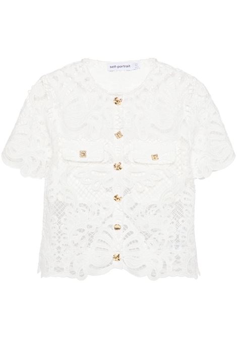 White guipure-lace shirt Self-Portrait - women