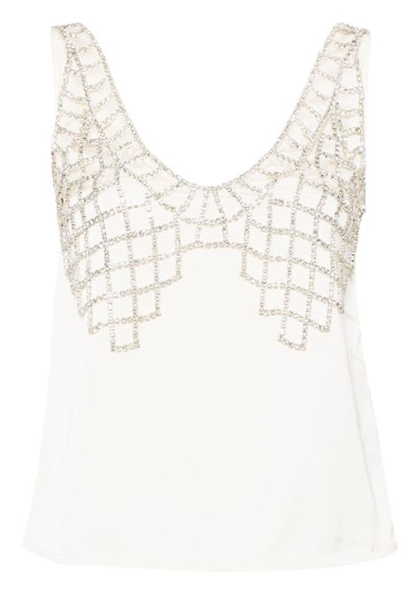 Cream rhinestone-embellished top Self Portrait - women