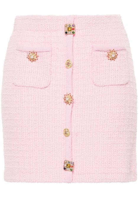 Pink crystal-embellished mini skirt Self-portrait - women