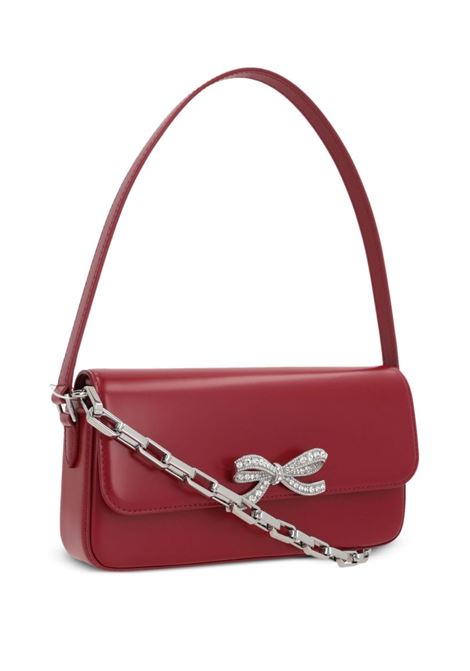 Burgundy bow-detail hand bag Self-Portrait - women SELF-PORTRAIT | PF24309R