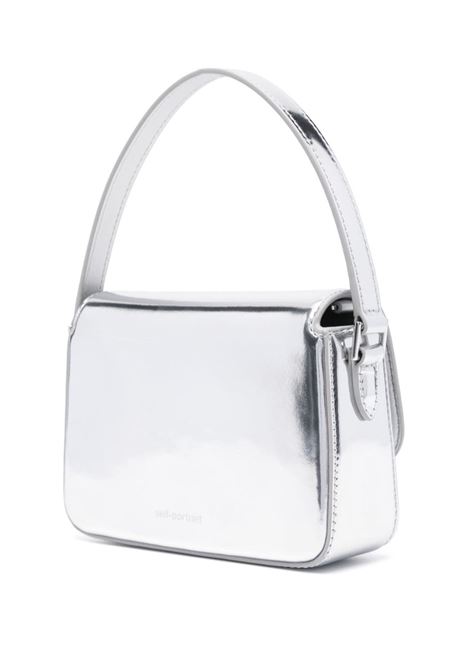 Silver bow-detail hand bag Self-Portrait - women SELF-PORTRAIT | PF24309SSIL