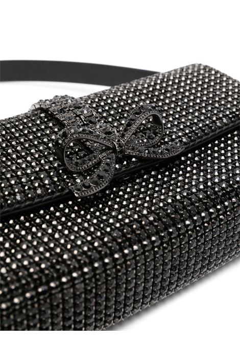 Black bow-detail crystal-embellished hand bag Self-Portrait - women SELF-PORTRAIT | PF24311B