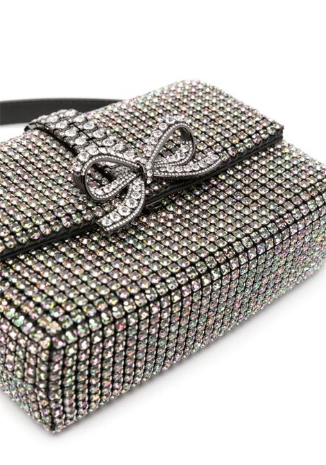 Silver bow-detail crystal-embellished hand bag Self-Portrait - women SELF-PORTRAIT | PF24311SMU