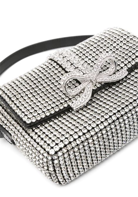 Silver bow-detail crystal-embellished hand bag Self-Portrait - women SELF-PORTRAIT | PF24311SSIL