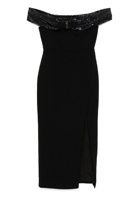 Black bow midi dress Self-portrait - women SELF-PORTRAIT | RS25900MB