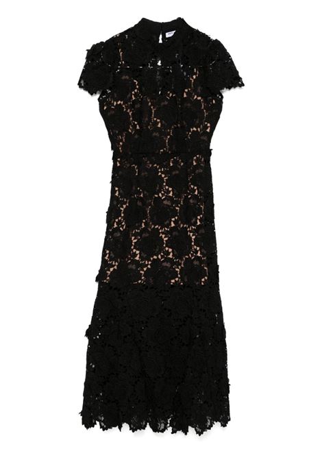 Black floral-lace midi dress Self-portrait - women SELF-PORTRAIT | RS25904MB