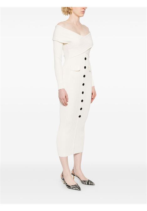 Abito midi con spalle scoperte in bianco avorio Self Portrait - donna SELF-PORTRAIT | SC24001MC