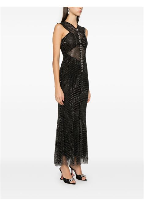 Abito midi con strass in nero Self Portrait - donna SELF-PORTRAIT | SC24002MB