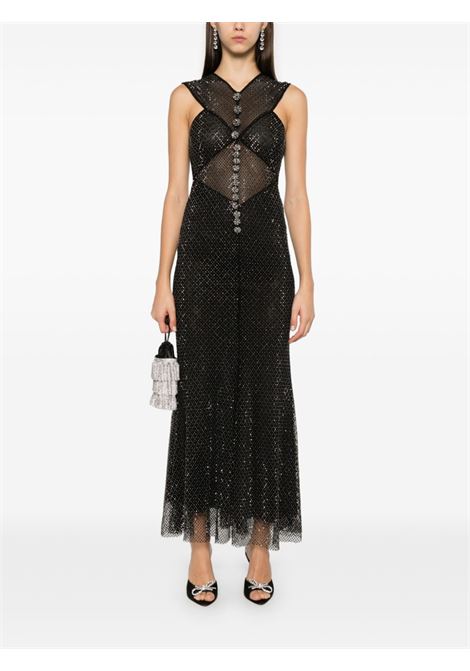 Abito midi con strass in nero Self Portrait - donna SELF-PORTRAIT | SC24002MB