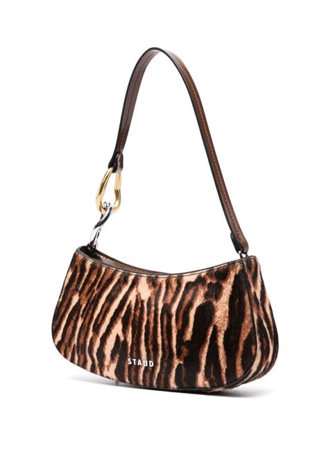 Borsa a spalla ollie con stampa animalier multicolore Staud - donna STAUD | H24F6006PHLYLC