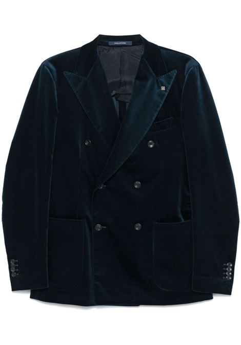 Blue double-breasted velvet blazer Tagliatore - men