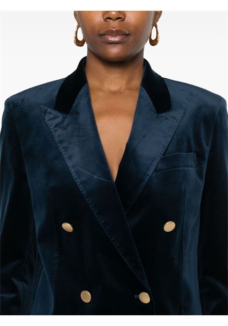 Blazer in velluto doppiopetto in blu Tagliatore - donna TAGLIATORE | JJASMINE10B800007B1378